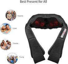 Load image into Gallery viewer, Appareil de Massage Shiatsu Électrique Chauffant massage en 3D-Rotation pour Cou Nuque Lumbaire Épaules Dos Relaxation Musculaire utiliser au Bureau en Voiture et à la Maison