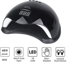 Load image into Gallery viewer, 48W LED UV Nail Dryer Curing Lamp Electric Nail Dryer Professional Manicure Tools for Fingernail & Toenail Gels Based Polishes with Sensor and Timer Setting