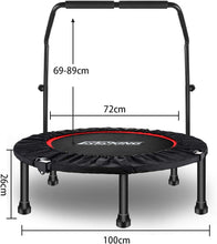 Load image into Gallery viewer, Sports Trampoline With Stable Adjustable Handle, Fitness Trampoline for Adult Kids, Home Exercise Foldable Trampoline Rebounder Bounce, User Max Weight 330 lbs (40")