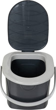 Load image into Gallery viewer, Home essential 100% Recycled Plastic Polypropylene Ecological Mobile Camping Toilet 15.5 Litres with Maximum Load 120 kg Eco Anthracite S