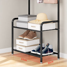 Load image into Gallery viewer, Portemanteau, Vestiaire, Meuble d’entrée avec Étagère à Chaussures à 3 Niveaux, Rangement à Chaussures,Stable, avec 4 Crochets