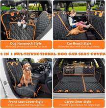 Load image into Gallery viewer, Dog Blanket for Car Rear Seat with Viewing Window, Waterproof Car Seat Cover for Dogs with 2 Seat Belts, Rear Seat Covers for Car Van SUV