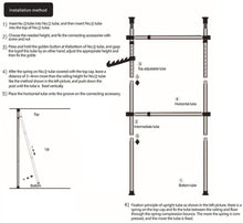 Load image into Gallery viewer, Perchero de Ropa Telescópico Altura Ajustable Carril de Ropa de Acero Resistente Bastidor de Ropa Sistema de Perchero Extensible con 1 / 3/ 4 Barras