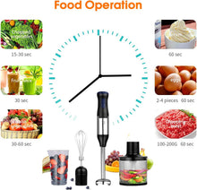 Load image into Gallery viewer, Mixeur Plongeant 4 en 1 Mixeur Plongeant,Mixeur Multifonction 1000W avec Fouet ,Hachoir de 500ml et Verre Doseur 700 ml,Vitesses de Réglables, Mixer Plongeur Pour Smoothies, Purée, Sauce