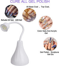 Load image into Gallery viewer, Mini sèche-ongles portable , lampe à ongles à durcissement à la lumière des ongles UV à LED rechargeable sans fil 18W avec câble USB
