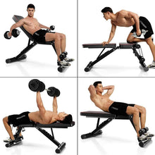 Load image into Gallery viewer, Banco de Musculación Multifuncional, 7 en 1 Fitness Banco de Gimnasio Plegable, Banco de Abdominales y Pierna Ajustable en 7 Posición, Banca de Pesas Declinable y Inclinable Hasta 200KG