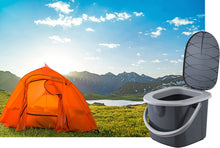 Load image into Gallery viewer, Home essential 100% Recycled Plastic Polypropylene Ecological Mobile Camping Toilet 15.5 Litres with Maximum Load 120 kg Eco Anthracite S