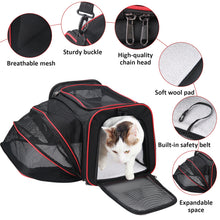 Load image into Gallery viewer, Transportín Plegable para Perros y Gatos, Transportín Transpirable y Lavable para Perros Gatos Portador con Correa de Hombro Ajustable, Bolsa de Transporte para Mascotas con Almohadilla Suave(Azul)