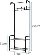 Load image into Gallery viewer, Portemanteau, Vestiaire, Meuble d’entrée avec Étagère à Chaussures à 3 Niveaux, Rangement à Chaussures,Stable, avec 4 Crochets