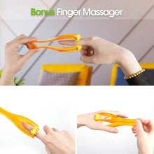 Load image into Gallery viewer, Masseur de main électrique avec chaleur, masseur d'acupression sans fil avec compresse de pression d'air pour le soulagement de la douleur de la fatigue et de l'engourdissement des doigts de la paume