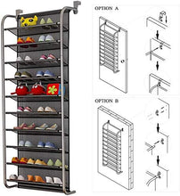 Load image into Gallery viewer, Shoe Rack for Door Hanging Organiser Shoe Storage 10 Tier Shoe Organiser Hook Holder Hanging Storage Stand