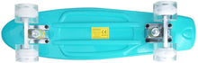 Load image into Gallery viewer, Skateboard mit Schutzausrüstung,Mini Cruiser Retro Board für Kinder Jungenliche Mädchen Erwachsenen, LED Leuchtrollen 56x15cm Komplettboard