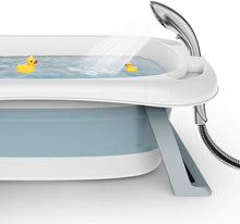 Load image into Gallery viewer, Foldable baby bath, foldable newborn bath tub with intelligent real-time temperature sensor, children's bathtub with safety bath seat, baby bathtub with stand, 85 x 53 x 25 cm, made of PP and TPE (thermoplastic elastomer)