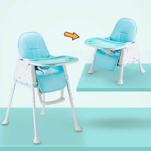 Load image into Gallery viewer, Chaise Haute pour Bébé 3 en 1, Chaise Haute Enfant Réglable, Réglable pour Hauteur Ceinture Dossier Tablette de repas, Avec 4 Roues Amovibles, Nettoyage Facile Coussin Confort (Café)