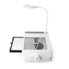 Load image into Gallery viewer, Nail Vacuum Cleaner with Lamp, Professional Nail Dust Compartments Collector Nail Dust Extraction Manicure, Nail Studio Personal Use