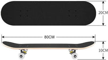Load image into Gallery viewer, Skateboard 79x20cm Holzboard für Anfänger mit ABEC-7 Kugellager 31 Zoll 7-lagigem Ahornholz und 90A Rollen für Kinder, Jugendliche und Erwachsene Komplettboard mit Tasche + T-Tool