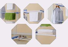 Load image into Gallery viewer, Foldable Clothes Rack, Mobile Clothes Dryer, Clothes Spread, 4 Floors 4 Wheels, Side Fenders, Stainless Steel Tubes with Bottom Storage Space for Shoes
