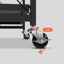 Load image into Gallery viewer, Étagère de Rangement Pliable avec Roues, Étagère en Métal Multifonctionnelle, pour Salon, Cuisine, Salle de Douche, Vestiaire, Chambre à Coucher (Noir, 3 tier-36,5*71,5*91CM)