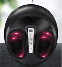 Load image into Gallery viewer, Massaggiatore plantare Shiatsu elettrico con telecomando - con funzione calore, copri piedi lavabile, intensità regolabile, per home office - Può essere cronometrato 5-30 minuti (Nero)