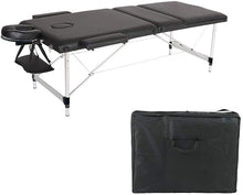 Load image into Gallery viewer, Table de Massage Réglable Pliante Portable Aluminium Cosmétique Thérapie Beauté (Noir)