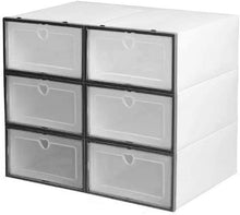 Load image into Gallery viewer, 12 x Cajas de Zapatos Plástico, Caja Guardar Zapatos, Calcetines, Juguetes, Cinturones para la Organización de Hogar, Oficina, Plegable, 31cm*21cm*12cm (Blanco, 12)
