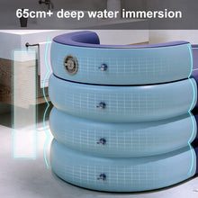 Load image into Gallery viewer, Baignoire Pliable Gonflable sans Fil pour Adulte, Antidérapant Piscine en PVC pour Enfants, Qualité supérieure, Bleu