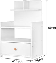 Load image into Gallery viewer, Plasaig Bedside Table Cabinets Nightstands With Storage Drawer And Cupboard Units Mini Wood-based Panel Nightstand With Drawer And Shelf Storage
