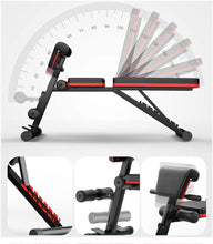 Load image into Gallery viewer, 5-in-1 Panca Pesi Regolabile Multifunzione, Panca per Pesi con 7 Direzioni Schienale Regolabile, Panca Pesi Pieghevole da Allenamento per Addominali, Panca Fitness per Casa Palestra Max 150kg