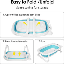 Load image into Gallery viewer, Foldable Baby Bathtub, Baby Bath Bath with Support, Baby Shower Bath with Non-slip Feet and Temperature Display