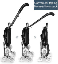 Load image into Gallery viewer, Foldable Shopping Trolley with Wheels, 6 Wheels, Shopping Trolley with Bag, Waterproof, Removable, Market, Elastic Band (Black)