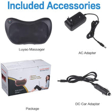 Load image into Gallery viewer, Cojín de Masaje Shiatsu con 8 Rollos 3D Masajeador Almohada con Calor para Amasar Relajar Contracturas y Dolores Musculares en Casa Coche Oficina Negro