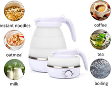 Load image into Gallery viewer, Electric Kettle Foldable Silicone 600ml Retractable Portable Adjustable Temperature for Travel