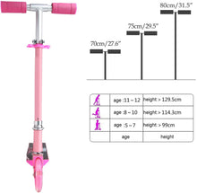 Load image into Gallery viewer, Patinete Infantil Altura Ajustable Patinetes para Niños con Ruedas de Luz LED Scooter Plegable para Niños a Partir de 6 Años