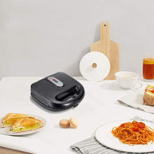 Load image into Gallery viewer, Multifunctional Device Toaster 6-in-1, 750 W Sandwich Machine, Waffle Iron, Paninis Press, Non-Stick & Interchangeable, Black