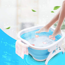 Load image into Gallery viewer, Platzspar-Fußbad faltbar Spülwanne Schüssel Waschen Reinigen Pflege Pedikür gepflegte Füße Kunststoff Fuß-Pflege-Wanne