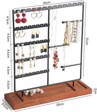 Load image into Gallery viewer, Jewelry Displays Jewelry Organizer, Wood & Metal Earring Display, Vintage Jewelry Box Holder Loop Display