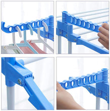 Load image into Gallery viewer, Foldable Clothes Rack, Mobile Clothes Dryer, Clothes Spread, 4 Floors 4 Wheels, Side Fenders, Stainless Steel Tubes with Bottom Storage Space for Shoes