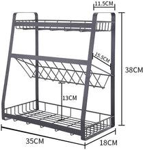 Load image into Gallery viewer, Étagère à épices étagère en métal pour épices porte-épices étagère à épices étagère à épices cuisine cuisine sans perçage en métal à 3 niveaux pour shakers à épices bouteille d'huile pots à épices