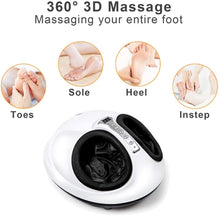 Load image into Gallery viewer, Massaggiatore plantare Shiatsu elettrico con telecomando - con funzione calore, copri piedi lavabile, intensità regolabile, per home office - Può essere cronometrato 5-30 minuti (Nero)