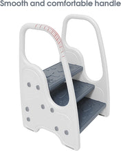 Load image into Gallery viewer, Children's Ladder, Safety Anti-slip 3 Step Stool with Double Handrail, HDPE Odorless