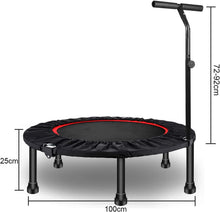 Load image into Gallery viewer, Fitness Trampoline, Diameter 100/122 cm, Foldable Trampoline with 3-Way Height-Adjustable Handle, 150 kg Load Capacity, Trampoline Jumper for Adults and Children, Rebounder for Cardio Workout