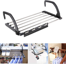 Load image into Gallery viewer, Séchoirs à Linge Pliable étendoir Balcon en Acier Inoxydable accrocher sur radiateur fenêtre Bain pour étendre sécher lessive vêtements mouillées(67 * 32 cm)