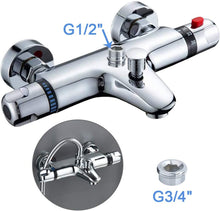 Load image into Gallery viewer, Thermostatic Bath Valve, Thermostatic Shower Faucet 1/2'' + 3/4'' Adapter