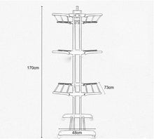 Load image into Gallery viewer, Foldable Clothes Rack, Mobile Clothes Dryer, Clothes Spread, 4 Floors 4 Wheels, Side Fenders, Stainless Steel Tubes with Bottom Storage Space for Shoes