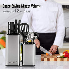 Load image into Gallery viewer, Universal Knife Block, Knife Scissors Organiser with 14 Slots and Drain Design, Space-Saving Knife Storage, Easy Cleaning/Removable, for Home, Restaurant, Kitchen