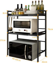 Load image into Gallery viewer, 3 Floor Extendable Metal Bracket Microwave Oven Dishwashing Storage Dishes Space Saver Counter Organizer Spice Holder