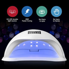 Load image into Gallery viewer, 48W LED UV Nail Dryer Curing Lamp Electric Nail Dryer Professional Manicure Tools for Fingernail & Toenail Gels Based Polishes with Sensor and Timer Setting