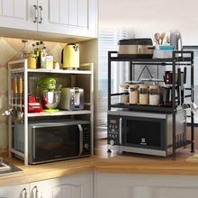 Load image into Gallery viewer, 3 Floor Extendable Metal Bracket Microwave Oven Dishwashing Storage Dishes Space Saver Counter Organizer Spice Holder