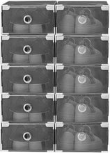 Load image into Gallery viewer, 10x Cajas Almacenaje Plegable de Plástico Cajón Organizador Transparente Envase de la Caja para Zapatos Apilable Plegable Contenedor