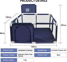 Load image into Gallery viewer, Baby Park with Basketball Hoop, Washable Foldable Baby Play Park, Children's Activity Center Park, Large Indoor Adapted Outdoor Park with Protective Grid